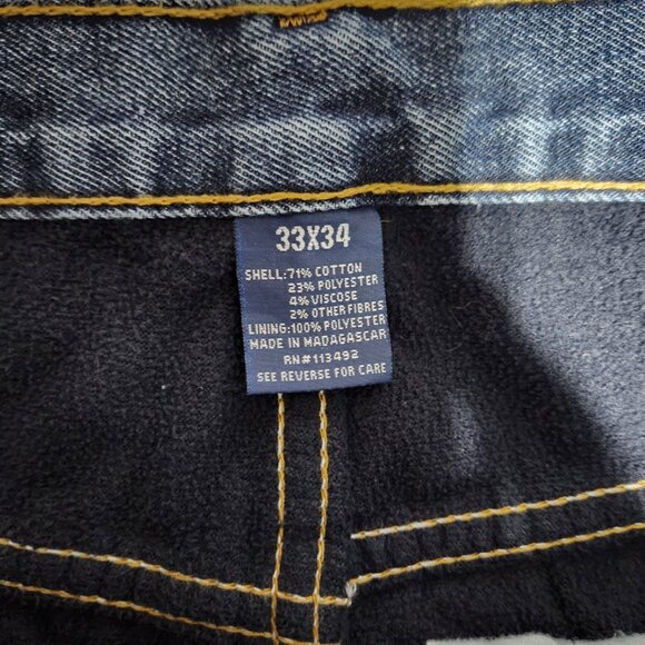 2 Pair Men's Fleece Lined Jeans - Picture 3 of 8